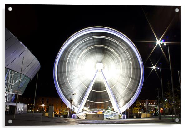 Wheel of Liverpool at night Acrylic by Paul Farrell Photography