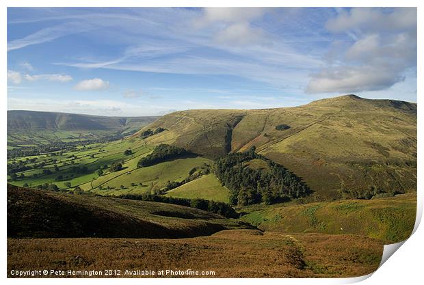 Edale and Grindslow Knoll Print by Pete Hemington