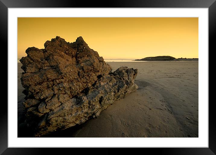 Rock on the beach Framed Mounted Print by mohammed hayat