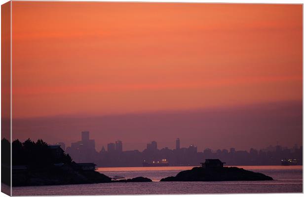 Sunrise over Vancouver Canvas Print by Thomas Schaeffer