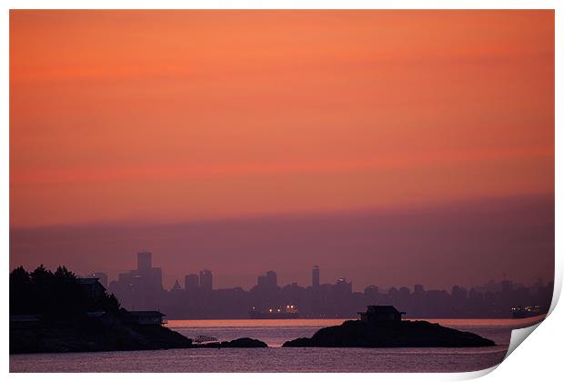 Sunrise over Vancouver Print by Thomas Schaeffer