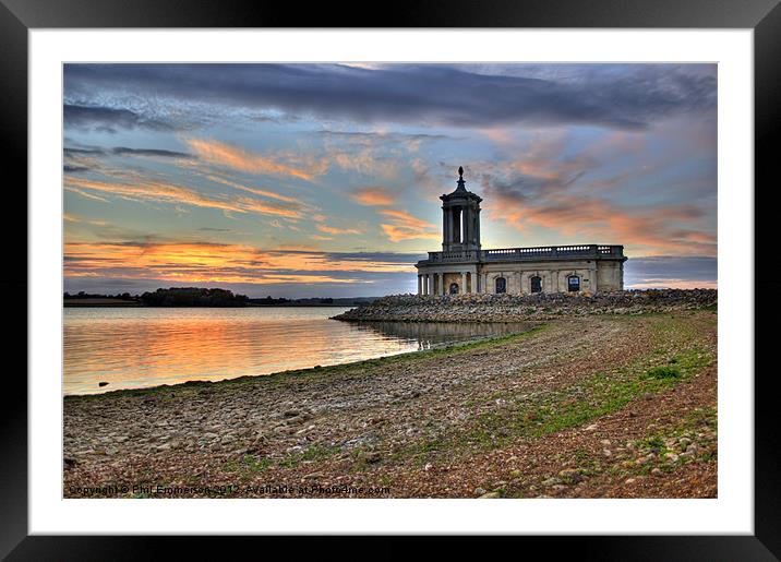 Rutland Water Normanton Church HDR Framed Mounted Print by Phil Emmerson