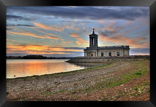 Rutland Water Normanton Church HDR Framed Print by Phil Emmerson