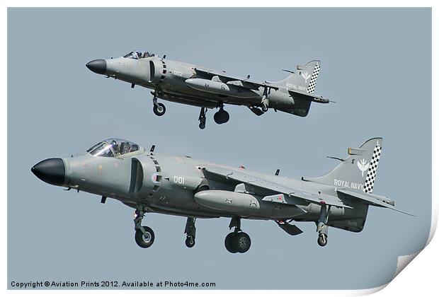 Royal Navy Sea Harrier FA2 Print by Oxon Images