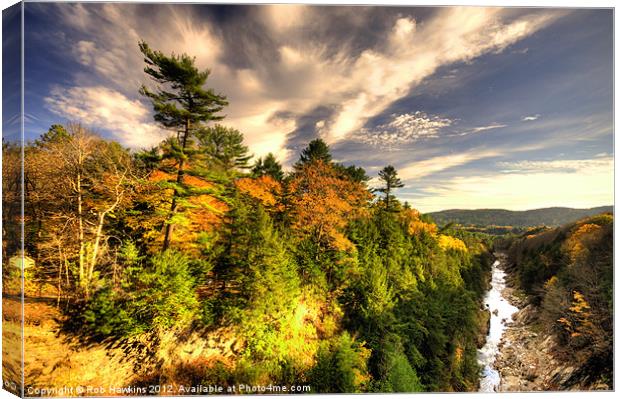 Quechee Gorge in the Fall Canvas Print by Rob Hawkins