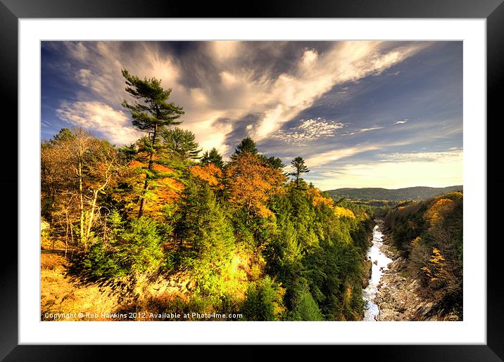 Quechee Gorge in the Fall Framed Mounted Print by Rob Hawkins