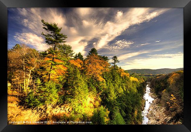 Quechee Gorge in the Fall Framed Print by Rob Hawkins