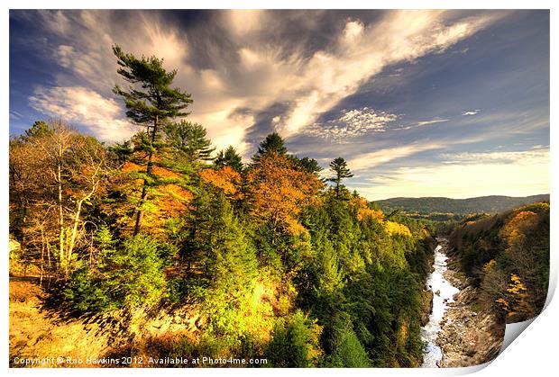 Quechee Gorge in the Fall Print by Rob Hawkins