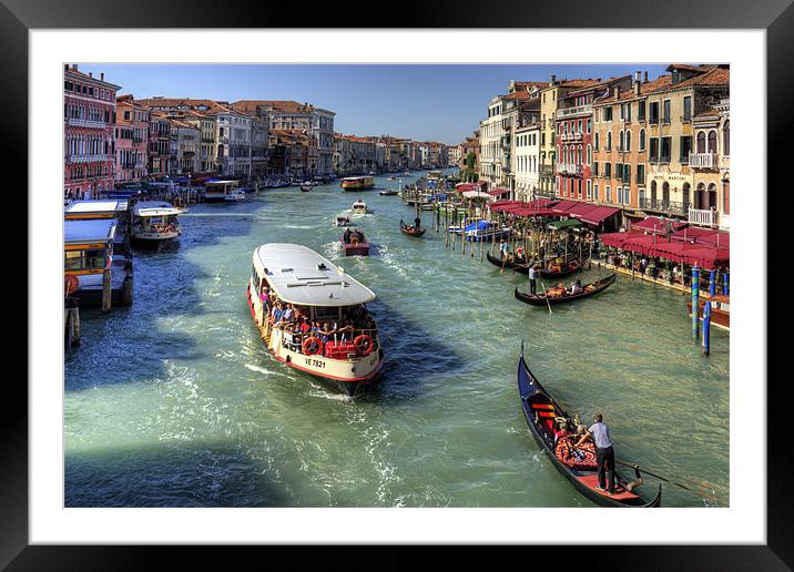Traffic on the Grand Canal Framed Mounted Print by Tom Gomez