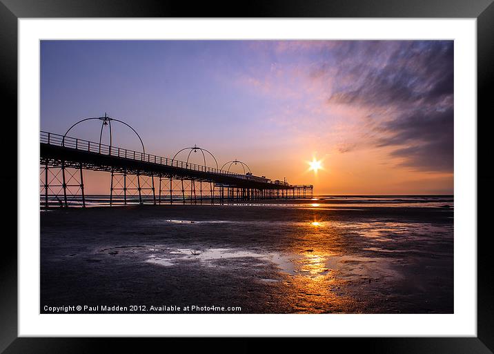Sunset At Southport Pier Framed Mounted Print by Paul Madden