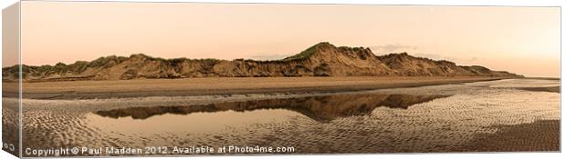 Formby Sand Dunes Panoramic Canvas Print by Paul Madden