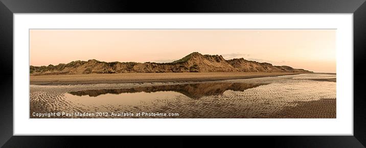 Formby Sand Dunes Panoramic Framed Mounted Print by Paul Madden