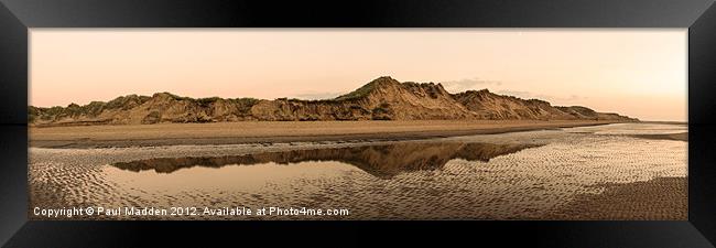Formby Sand Dunes Panoramic Framed Print by Paul Madden