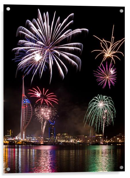 Spinnaker Tower Fireworks Acrylic by Sharpimage NET