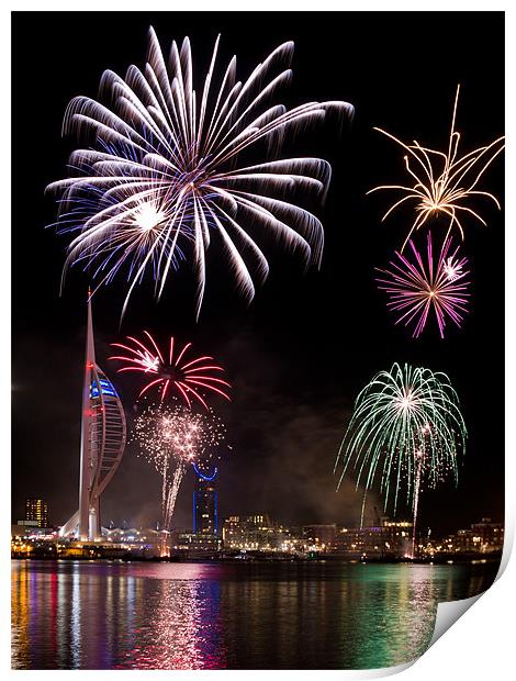 Spinnaker Tower Fireworks Print by Sharpimage NET