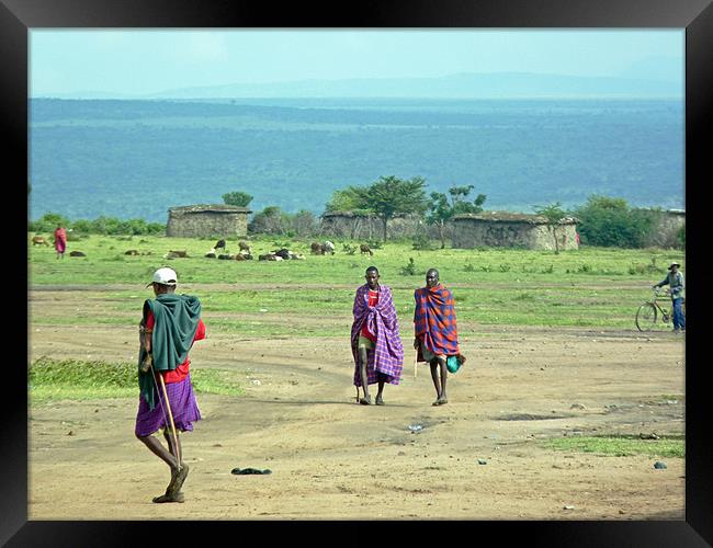 Masai Village Kenya Framed Print by Tony Murtagh