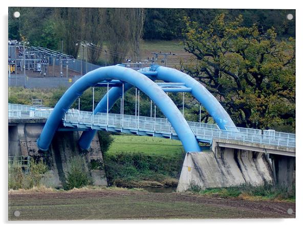 Blue Bridge River Severn Acrylic by philip milner