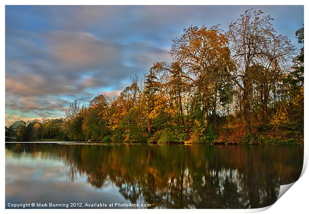 Autum colours of Loch Neaton in Watton Print by Mark Bunning