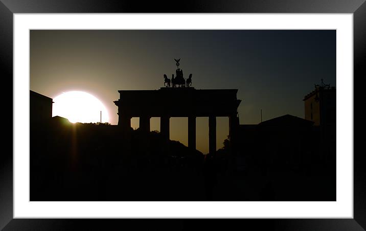 Sunset at Brandenburg Tor Framed Mounted Print by Photographer Obscura