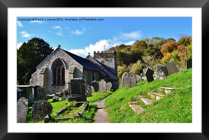 The Church of St Brynach, Nevern Framed Mounted Print by Paula J James