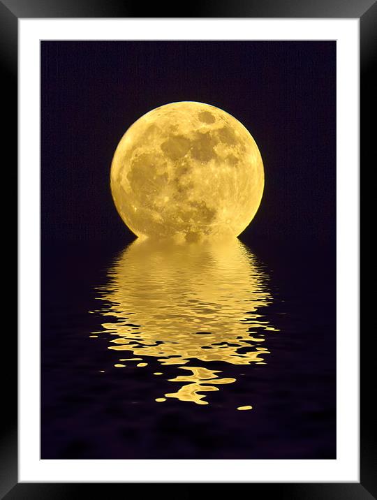 Melting Golden Moon Framed Mounted Print by Mike Gorton