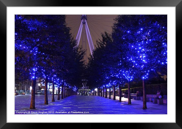 London Eye trees flooded Framed Mounted Print by Steve Hughes