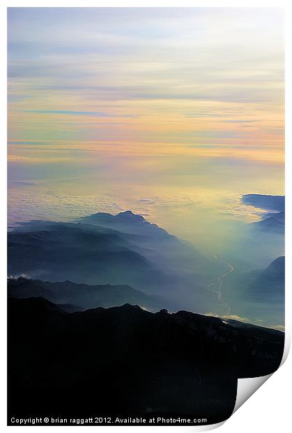 Over the Alps to Venice Print by Brian  Raggatt