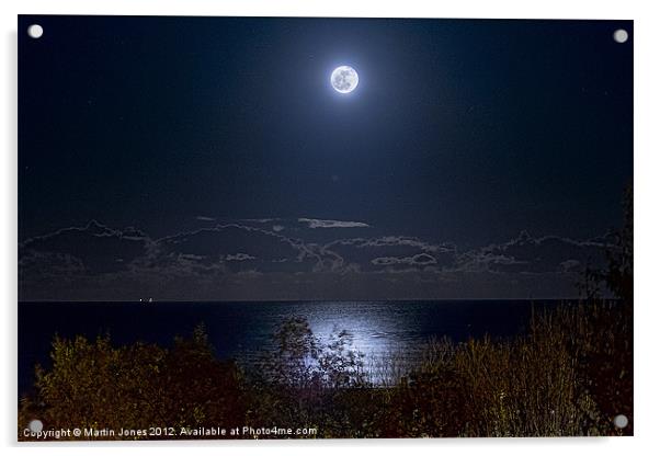 Full Moon Over Berwick Acrylic by K7 Photography