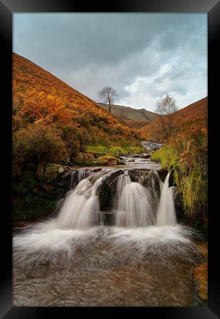 Peak District,Fair Brook Waterfalls Framed Print by Darren Galpin