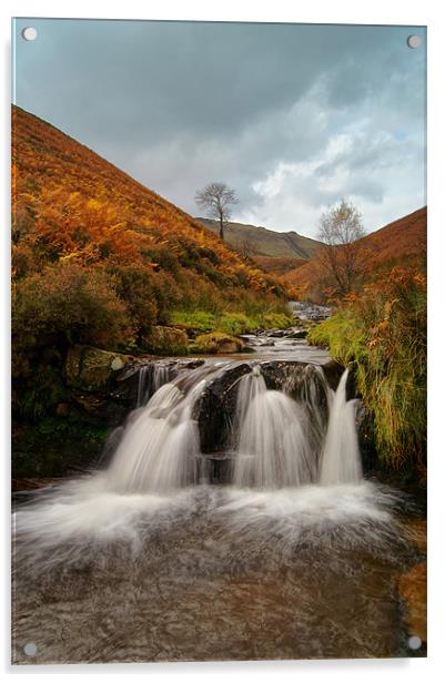 Peak District,Fair Brook Waterfalls Acrylic by Darren Galpin