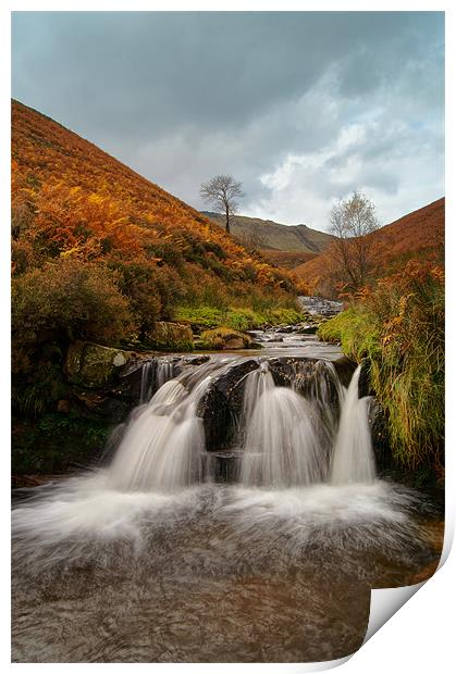 Peak District,Fair Brook Waterfalls Print by Darren Galpin