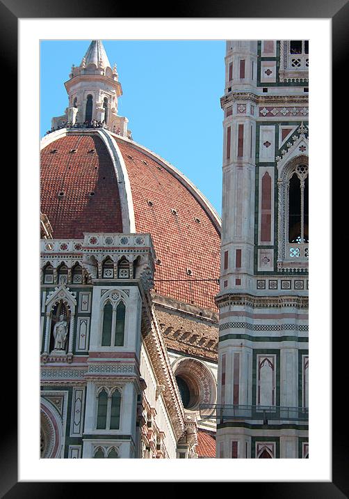 Duomo and Campanile Tower, Florence Framed Mounted Print by Tom Gomez