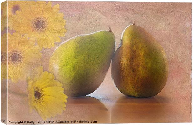 Pears Still Life Canvas Print by Betty LaRue