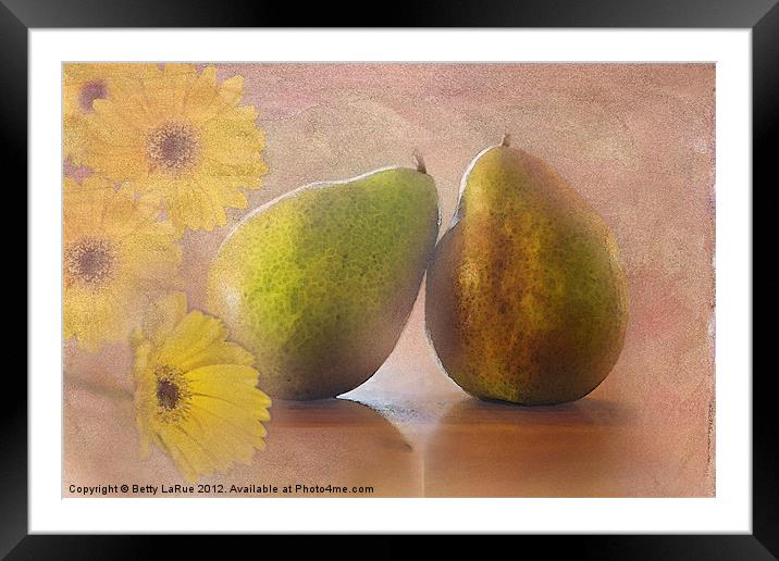 Pears Still Life Framed Mounted Print by Betty LaRue
