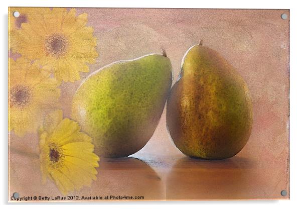Pears Still Life Acrylic by Betty LaRue