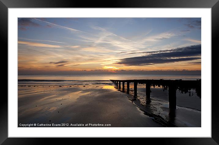 Golden Sunrise Casting a Spell on Shanklin Beach Framed Mounted Print by Catherine Fowler