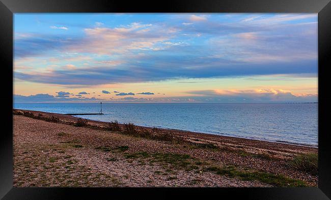 Mersea Beach Sunset Framed Print by Mark Harrop