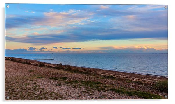Mersea Beach Sunset Acrylic by Mark Harrop