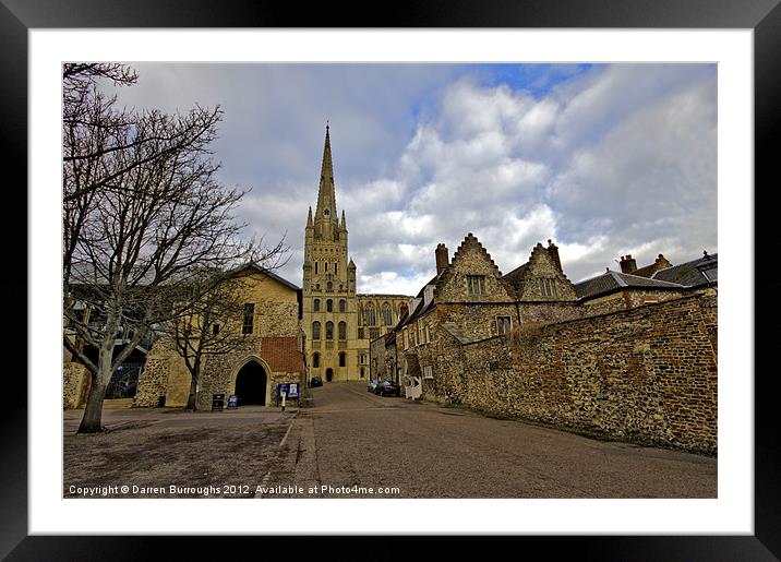 Norwich Cathedral Wide Framed Mounted Print by Darren Burroughs