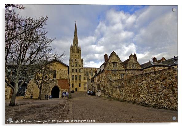 Norwich Cathedral Wide Acrylic by Darren Burroughs