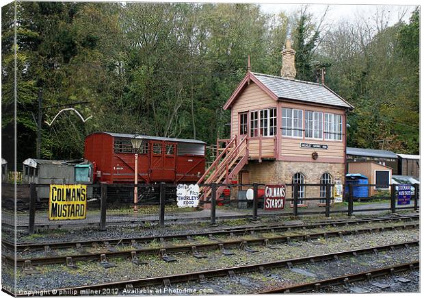 Highley Signal Box Canvas Print by philip milner