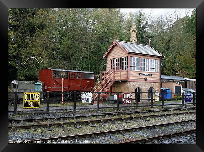 Highley Signal Box Framed Print by philip milner