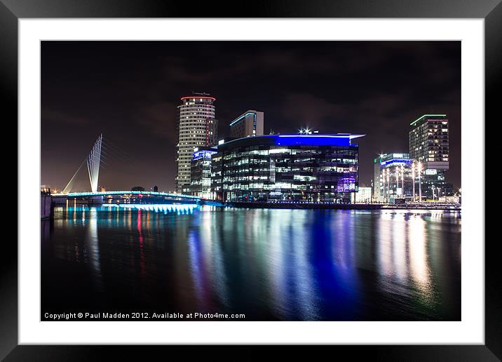 Media City Manchester Canal Framed Mounted Print by Paul Madden