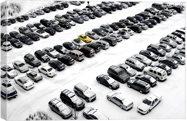 winter parking  Canvas Print by Eugenijus Marozas