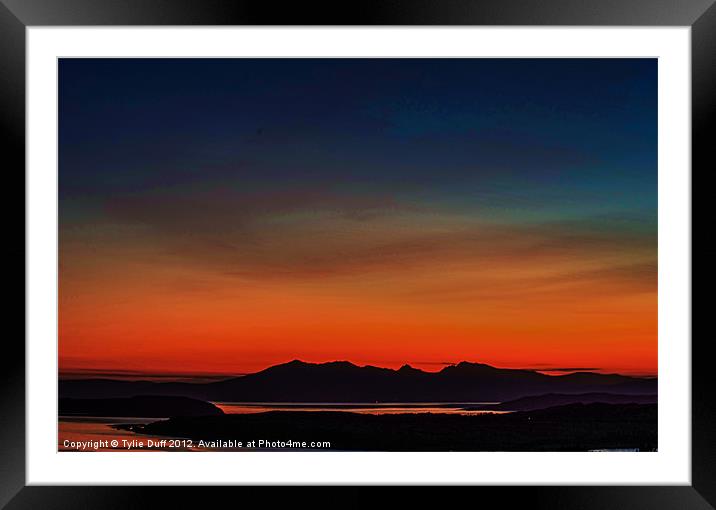 Arran,Bute and Cumbrae at Sunset Framed Mounted Print by Tylie Duff Photo Art