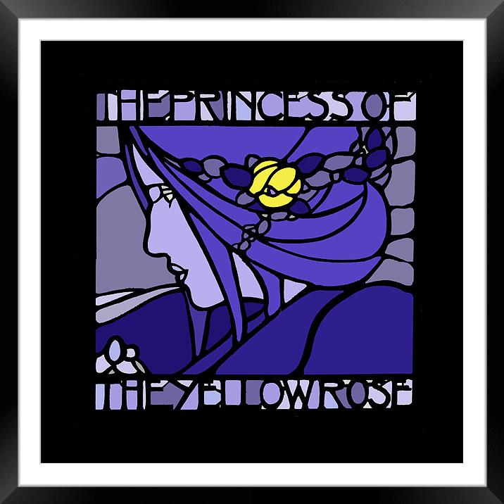 Princess of the Yellow Rose - Blue Framed Mounted Print by Gavin Wilson