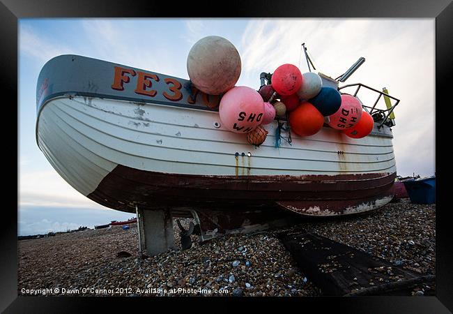 Fishing Boat at Deal Framed Print by Dawn O'Connor