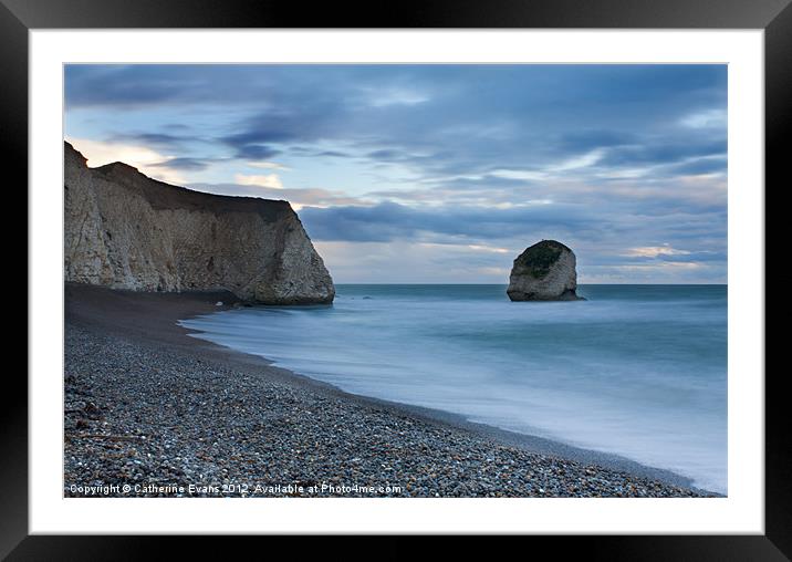 Last light across Freshwater Bay Framed Mounted Print by Catherine Fowler