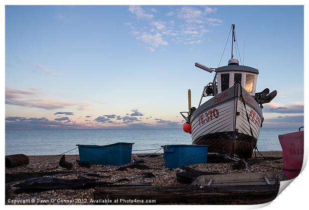 Deal Fishing Boat Print by Dawn O'Connor