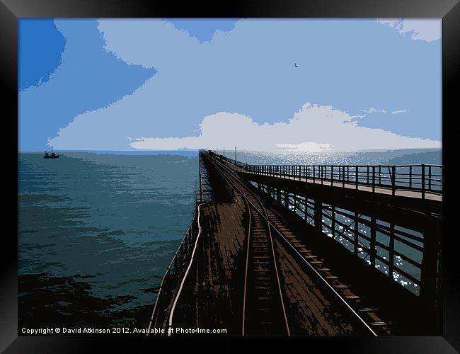 PIER OUT TO SEA Framed Print by David Atkinson